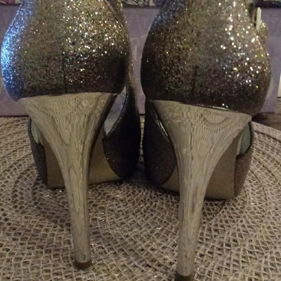 Guess Hondo Glitter Open Toe Heels - Picture 4 of 8